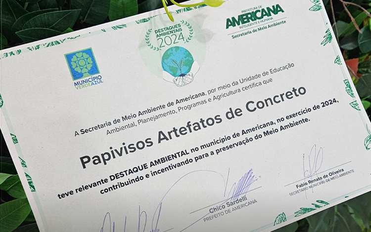 PAVIPISOS é Reconhecida como Destaque Ambiental pela Prefeitura de Americana-SP